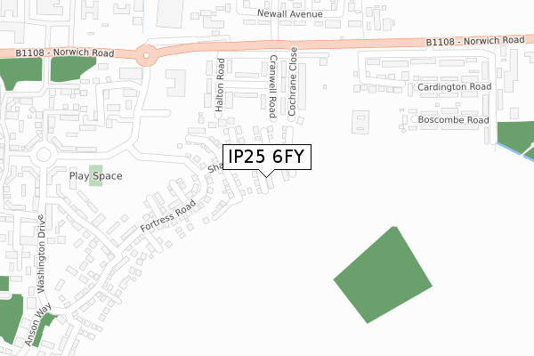 IP25 6FY map - large scale - OS Open Zoomstack (Ordnance Survey)