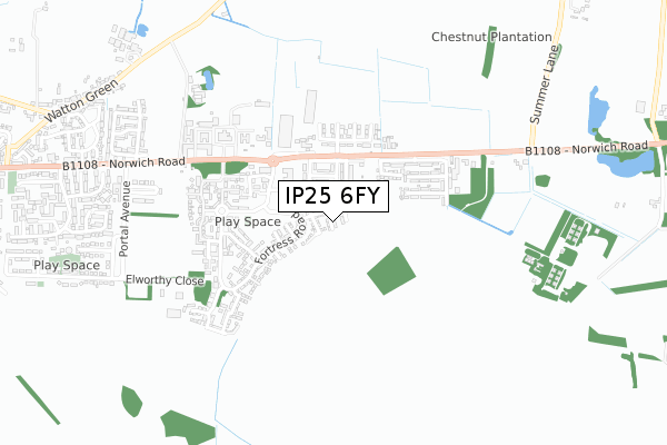 IP25 6FY map - small scale - OS Open Zoomstack (Ordnance Survey)
