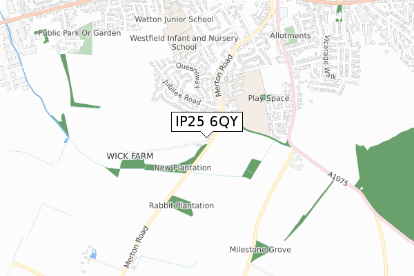 IP25 6QY map - small scale - OS Open Zoomstack (Ordnance Survey)