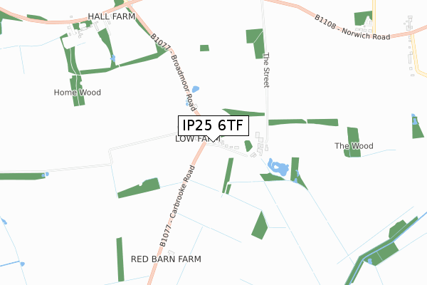 IP25 6TF map - small scale - OS Open Zoomstack (Ordnance Survey)