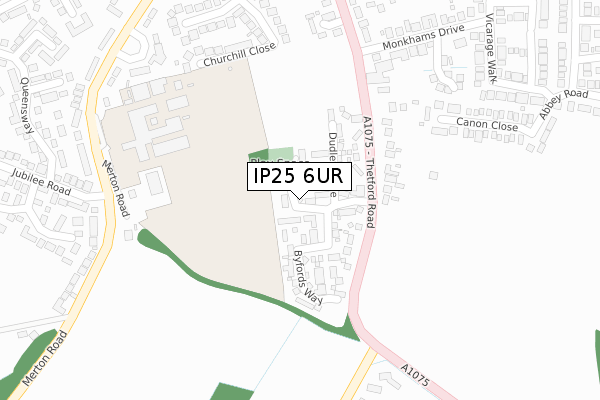 IP25 6UR map - large scale - OS Open Zoomstack (Ordnance Survey)