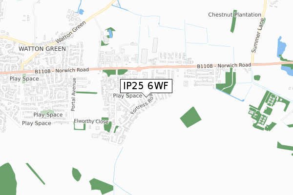 IP25 6WF map - small scale - OS Open Zoomstack (Ordnance Survey)