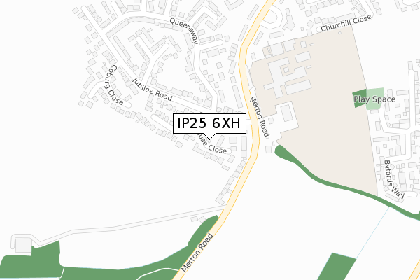 IP25 6XH map - large scale - OS Open Zoomstack (Ordnance Survey)