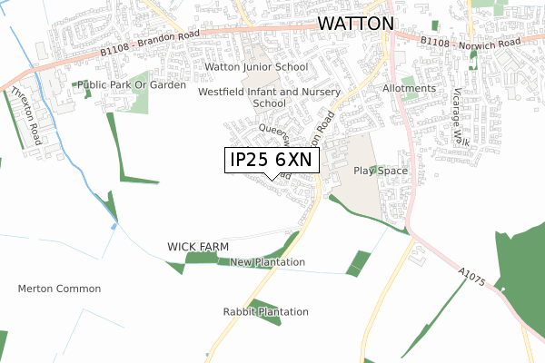 IP25 6XN map - small scale - OS Open Zoomstack (Ordnance Survey)