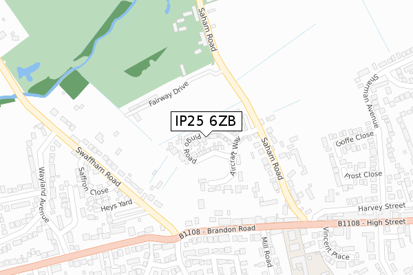 IP25 6ZB map - large scale - OS Open Zoomstack (Ordnance Survey)