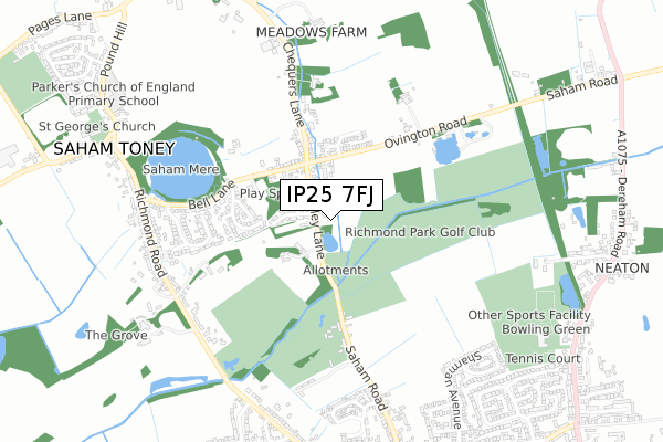IP25 7FJ map - small scale - OS Open Zoomstack (Ordnance Survey) IP25 7FJ map - small scale - OS Open Zoomstack (Ordnance Survey)