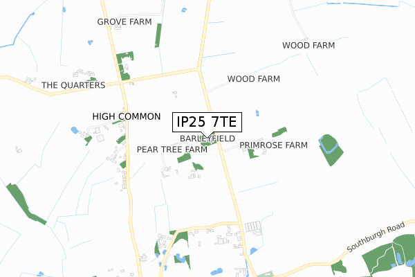 IP25 7TE map - small scale - OS Open Zoomstack (Ordnance Survey) IP25 7TE map - small scale - OS Open Zoomstack (Ordnance Survey)