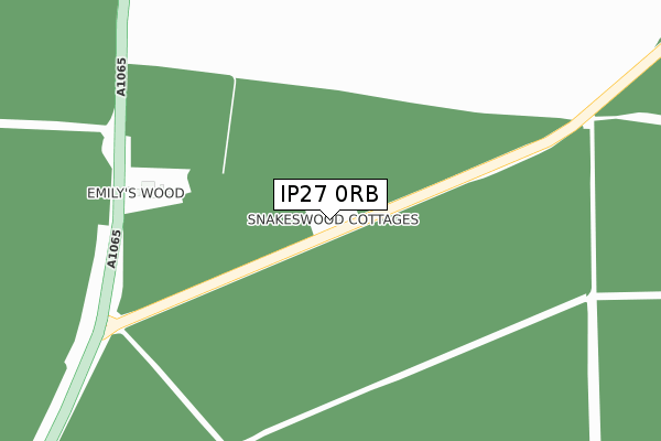 IP27 0RB map - large scale - OS Open Zoomstack (Ordnance Survey)