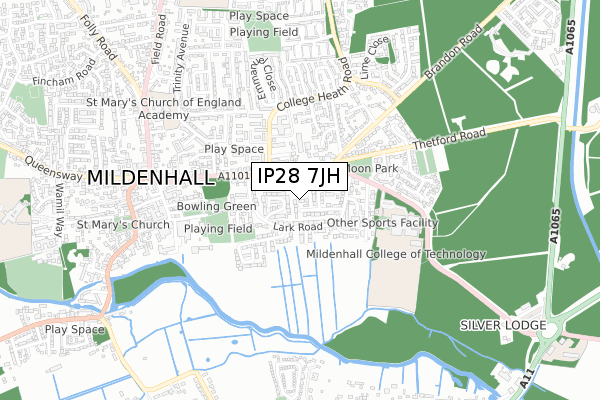 IP28 7JH map - small scale - OS Open Zoomstack (Ordnance Survey) IP28 7JH map - small scale - OS Open Zoomstack (Ordnance Survey)