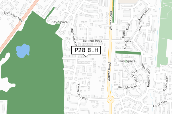 IP28 8LH map - large scale - OS Open Zoomstack (Ordnance Survey)