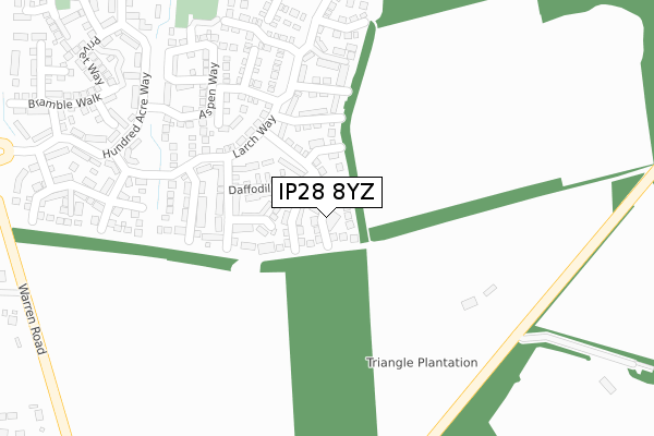 IP28 8YZ map - large scale - OS Open Zoomstack (Ordnance Survey) IP28 8YZ map - large scale - OS Open Zoomstack (Ordnance Survey)