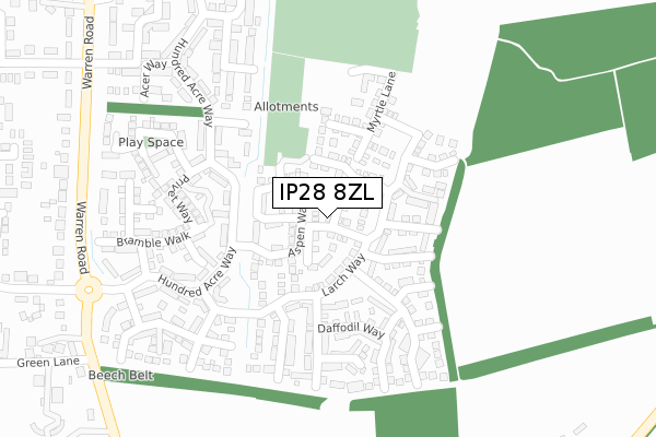 IP28 8ZL map - large scale - OS Open Zoomstack (Ordnance Survey) IP28 8ZL map - large scale - OS Open Zoomstack (Ordnance Survey)