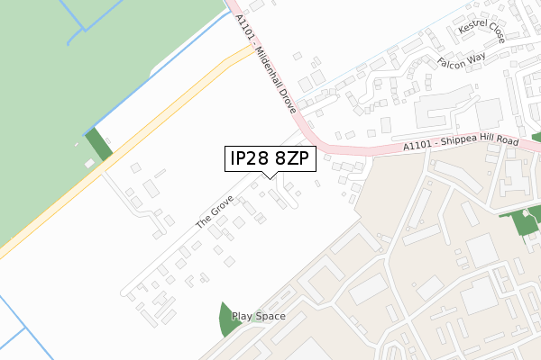 IP28 8ZP map - large scale - OS Open Zoomstack (Ordnance Survey)