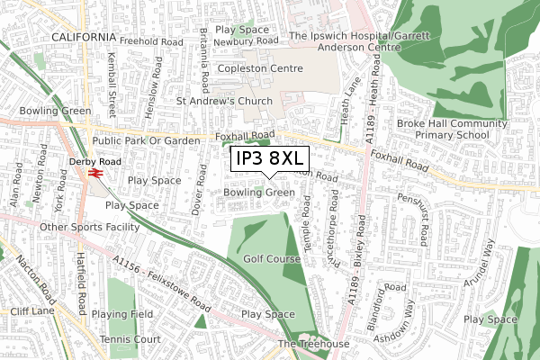 IP3 8XL map - small scale - OS Open Zoomstack (Ordnance Survey) IP3 8XL map - small scale - OS Open Zoomstack (Ordnance Survey)