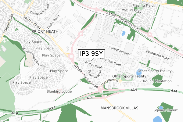 IP3 9SY map - small scale - OS Open Zoomstack (Ordnance Survey) IP3 9SY map - small scale - OS Open Zoomstack (Ordnance Survey)
