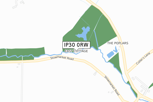 IP30 0RW map - large scale - OS Open Zoomstack (Ordnance Survey)