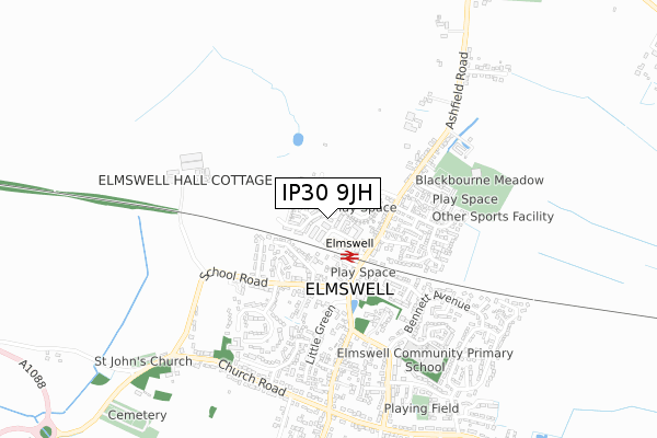 IP30 9JH map - small scale - OS Open Zoomstack (Ordnance Survey) IP30 9JH map - small scale - OS Open Zoomstack (Ordnance Survey)