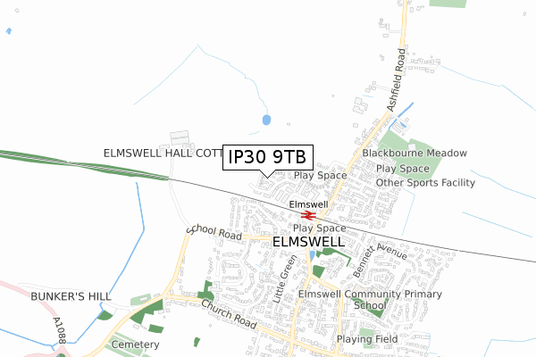 IP30 9TB map - small scale - OS Open Zoomstack (Ordnance Survey) IP30 9TB map - small scale - OS Open Zoomstack (Ordnance Survey)