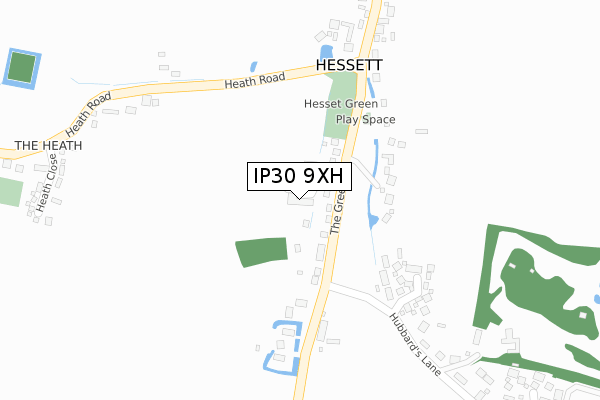 IP30 9XH map - large scale - OS Open Zoomstack (Ordnance Survey)