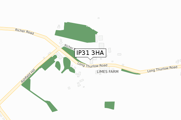 IP31 3HA map - large scale - OS Open Zoomstack (Ordnance Survey)