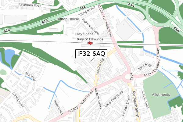 IP32 6AQ map - large scale - OS Open Zoomstack (Ordnance Survey)