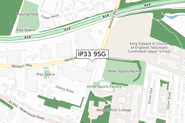 IP33 9SG map - large scale - OS Open Zoomstack (Ordnance Survey) IP33 9SG map - large scale - OS Open Zoomstack (Ordnance Survey)