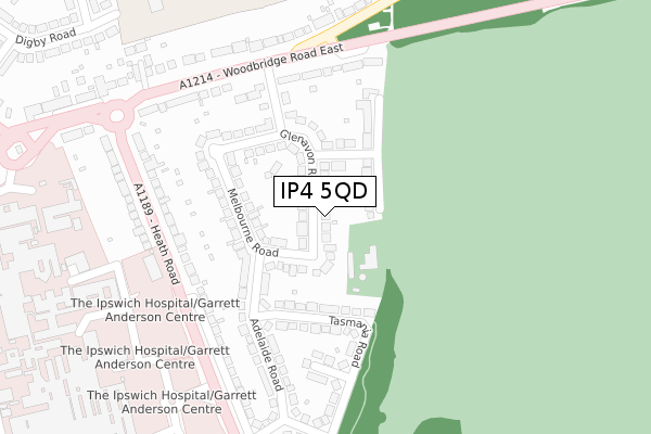 IP4 5QD map - large scale - OS Open Zoomstack (Ordnance Survey)