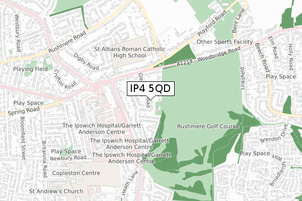 IP4 5QD map - small scale - OS Open Zoomstack (Ordnance Survey)