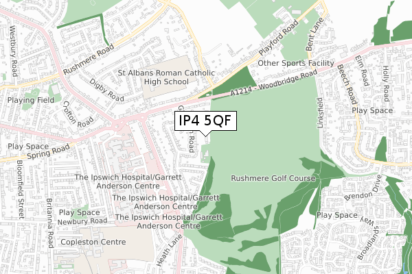 IP4 5QF map - small scale - OS Open Zoomstack (Ordnance Survey)