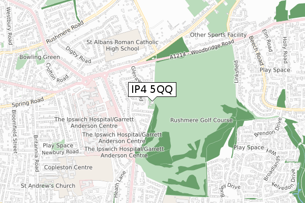 IP4 5QQ map - small scale - OS Open Zoomstack (Ordnance Survey)
