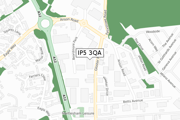 IP5 3QA map - large scale - OS Open Zoomstack (Ordnance Survey)