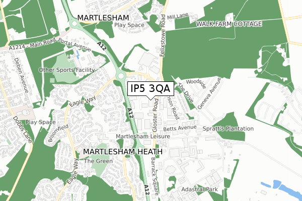 IP5 3QA map - small scale - OS Open Zoomstack (Ordnance Survey)