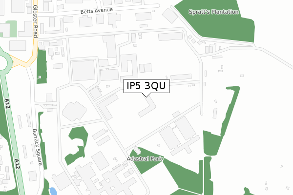 IP5 3QU map - large scale - OS Open Zoomstack (Ordnance Survey)