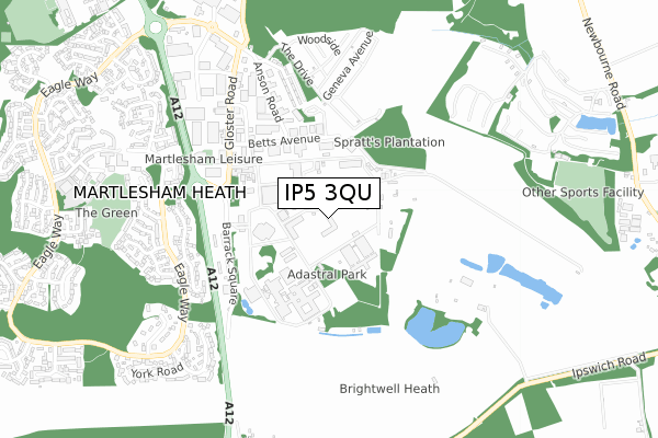 IP5 3QU map - small scale - OS Open Zoomstack (Ordnance Survey)
