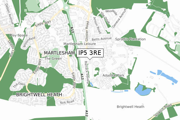 IP5 3RE map - small scale - OS Open Zoomstack (Ordnance Survey)