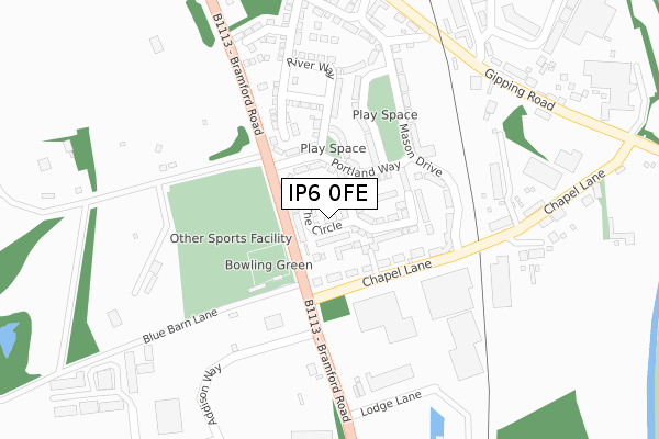 IP6 0FE map - large scale - OS Open Zoomstack (Ordnance Survey)