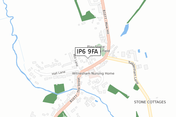 IP6 9FA map - large scale - OS Open Zoomstack (Ordnance Survey)