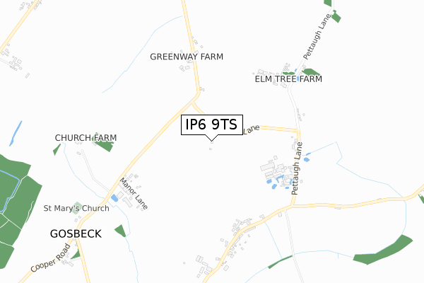 IP6 9TS map - small scale - OS Open Zoomstack (Ordnance Survey)