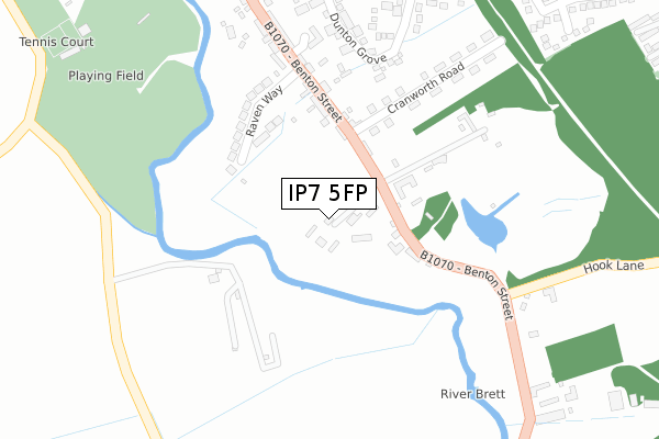 IP7 5FP map - large scale - OS Open Zoomstack (Ordnance Survey)