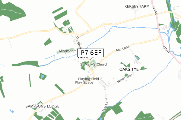IP7 6EF map - small scale - OS Open Zoomstack (Ordnance Survey)