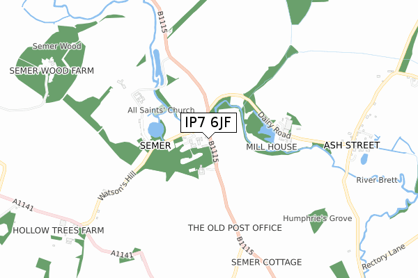IP7 6JF map - small scale - OS Open Zoomstack (Ordnance Survey)