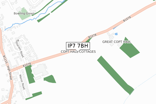 IP7 7BH map - large scale - OS Open Zoomstack (Ordnance Survey)