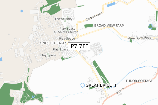 IP7 7FF map - small scale - OS Open Zoomstack (Ordnance Survey)