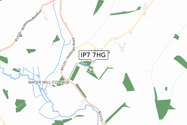 IP7 7HG map - small scale - OS Open Zoomstack (Ordnance Survey)