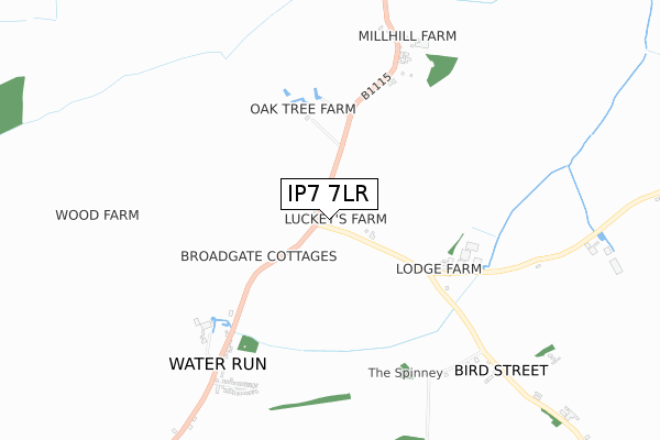 IP7 7LR map - small scale - OS Open Zoomstack (Ordnance Survey)