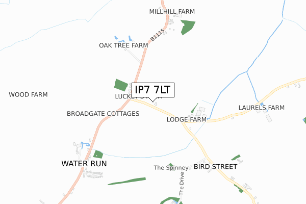 IP7 7LT map - small scale - OS Open Zoomstack (Ordnance Survey)