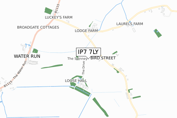IP7 7LY map - small scale - OS Open Zoomstack (Ordnance Survey) IP7 7LY map - small scale - OS Open Zoomstack (Ordnance Survey)