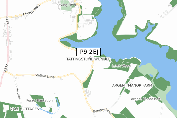 IP9 2EJ map - small scale - OS Open Zoomstack (Ordnance Survey)