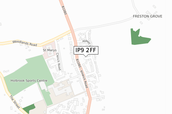 IP9 2FF map - large scale - OS Open Zoomstack (Ordnance Survey)