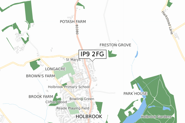 IP9 2FG map - small scale - OS Open Zoomstack (Ordnance Survey)